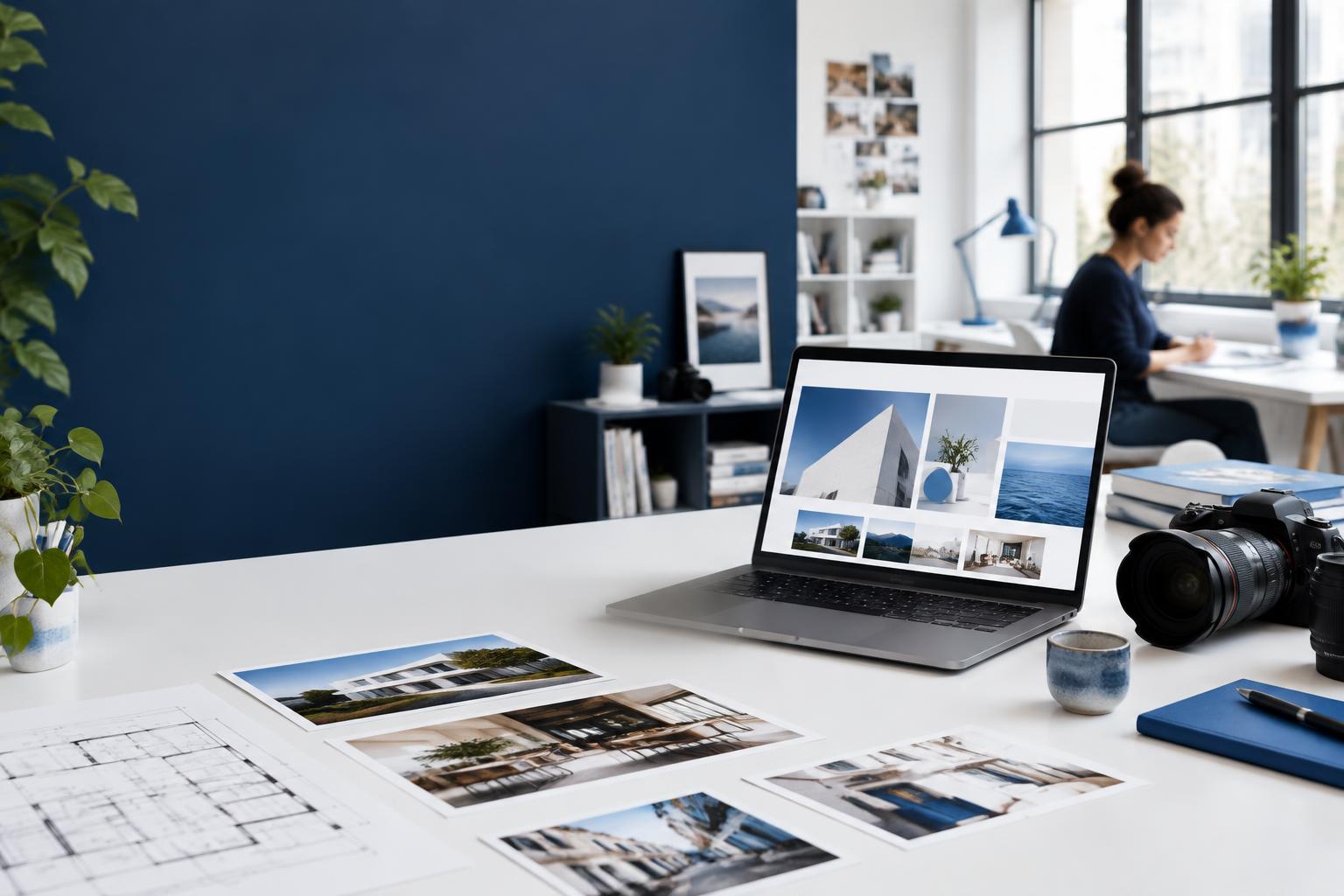 Website design and photography workspace